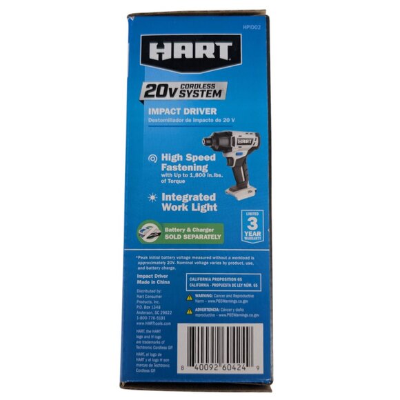 HART 20-Volt Cordless Impact Driver (Battery Not Included), Gen 2 - Picture 10 of 12